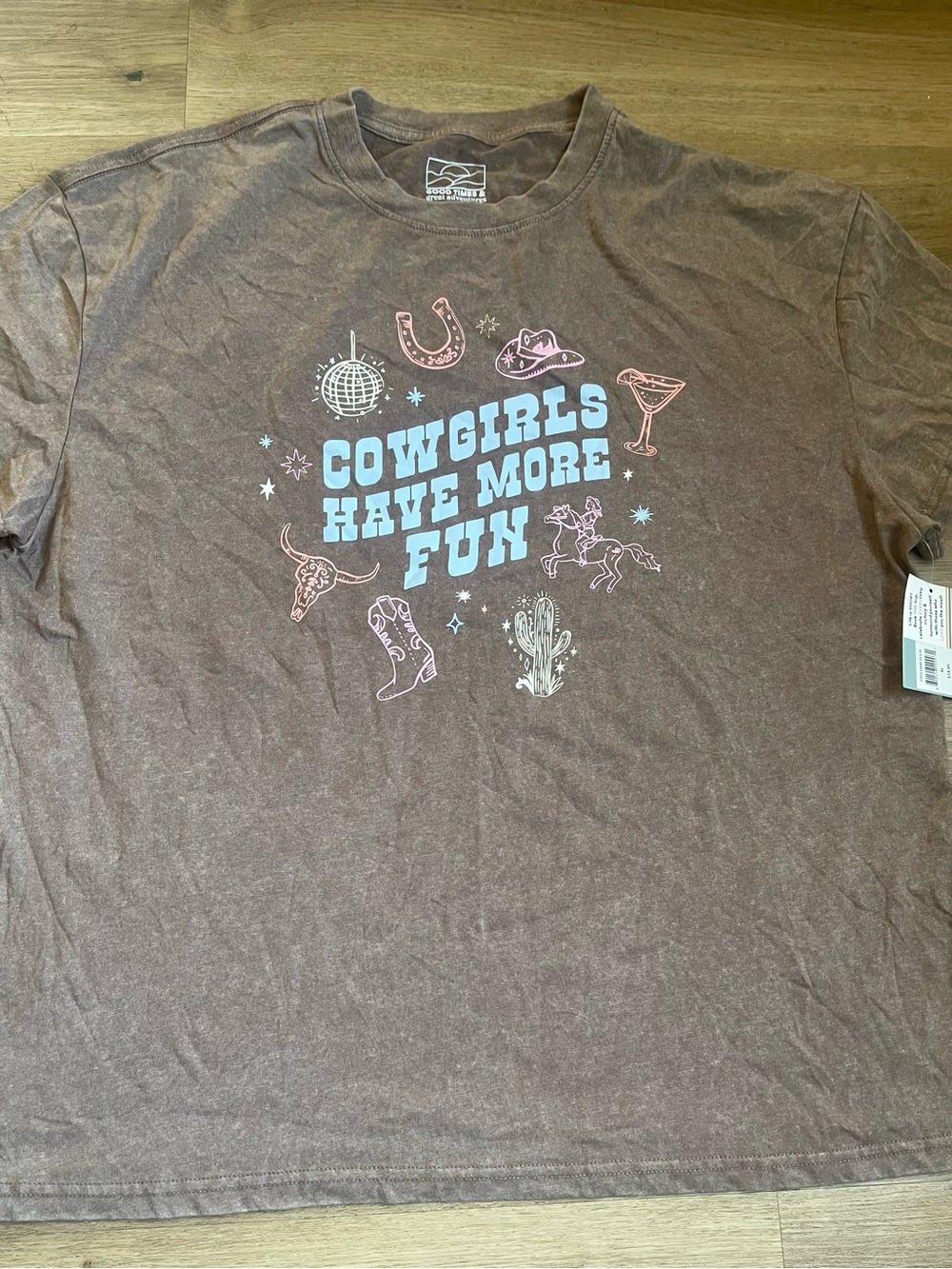 Cowgirls Have More Fun Graphic Tee - Brown